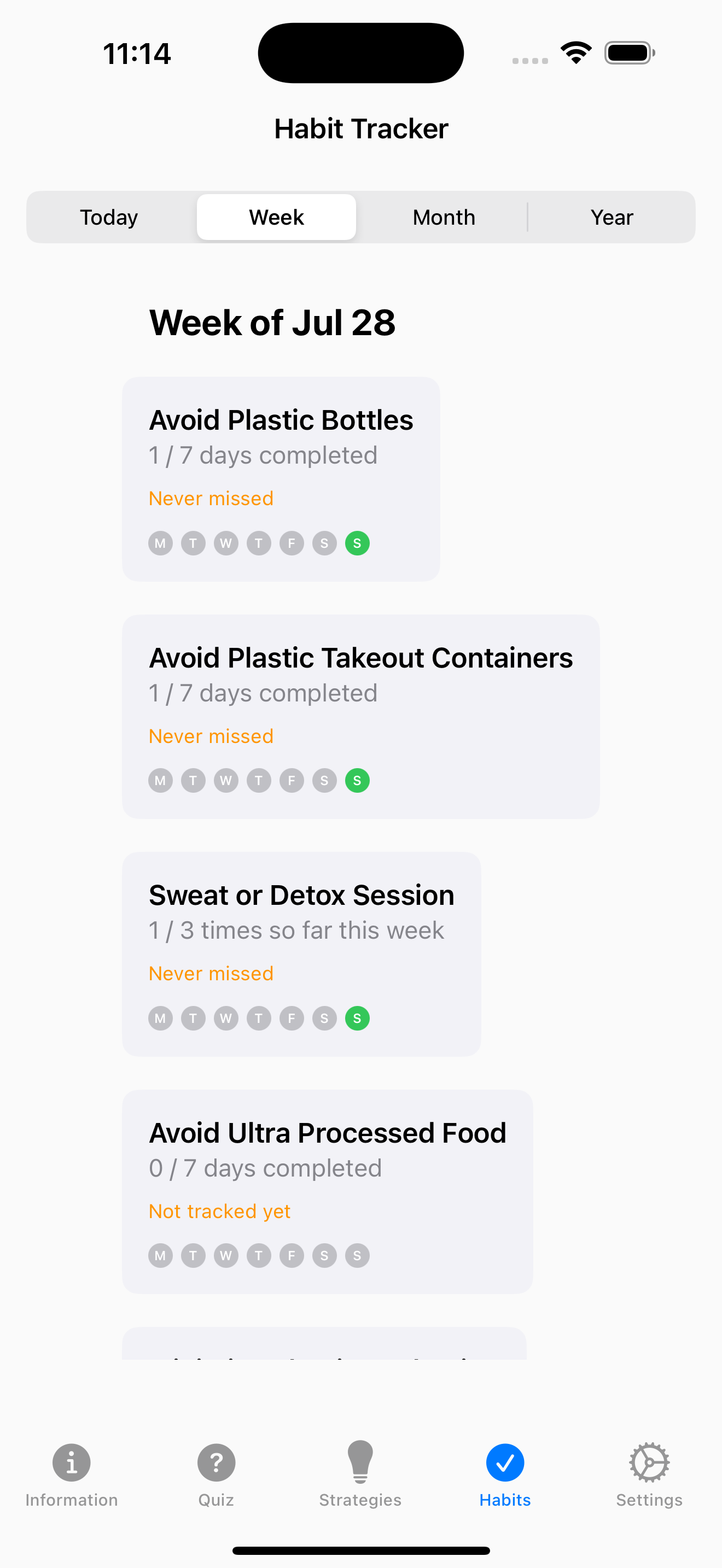 PlastiLess App - Habit Tracker